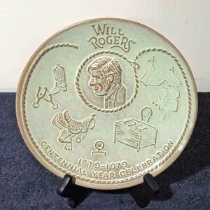 Frankoma Pottery Will Rogers Centennial Plate (1979) – Collectible Stoneware
